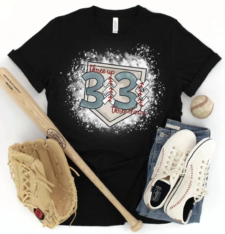 3 Up 3 Down Baseball Tee In Black Chic Outfits