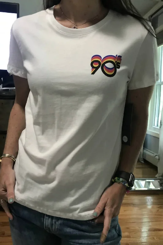 90S Rainbow Tee In White Latest Fashion