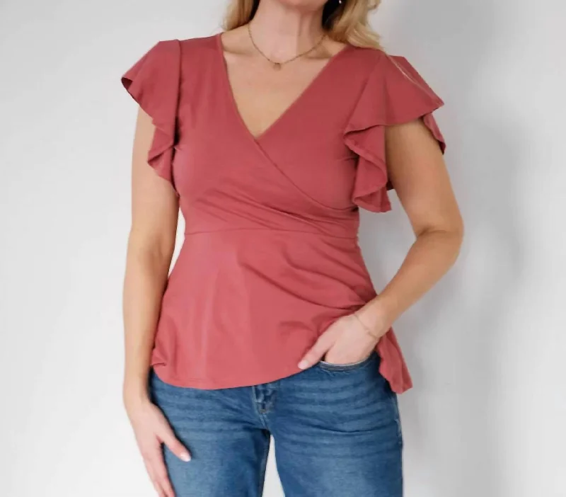 Abigail Top In Withered Rose Trend Forward Threads For Her