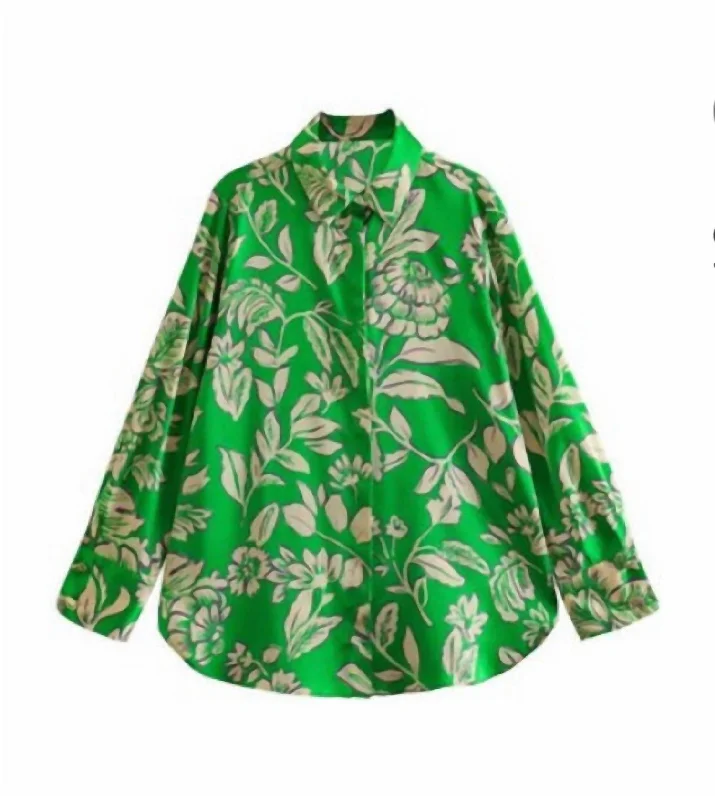 Abundant Beauty Top In Green Colorful Clothing