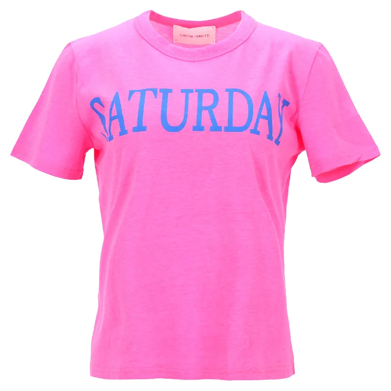 Alberta Ferretti Saturday T-Shirt in Pink Cotton Chic Allure