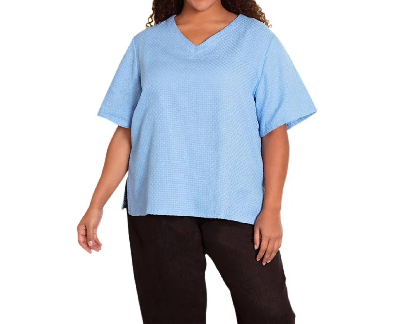 Ameli Cotton Short Sleeve V-Neck Top - Plus In Vista Elegant Styles