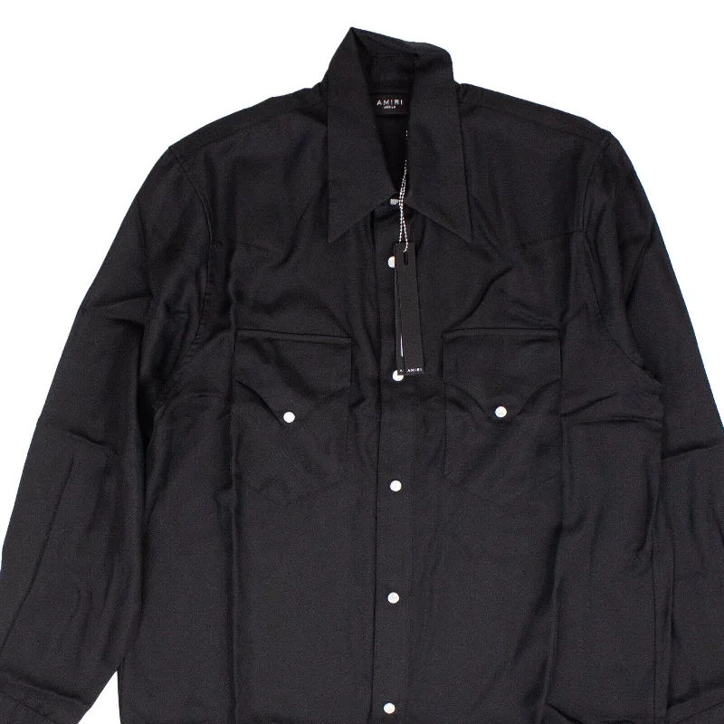 Amiri Western Silk Shirt - Black Urban Femme Streetwear