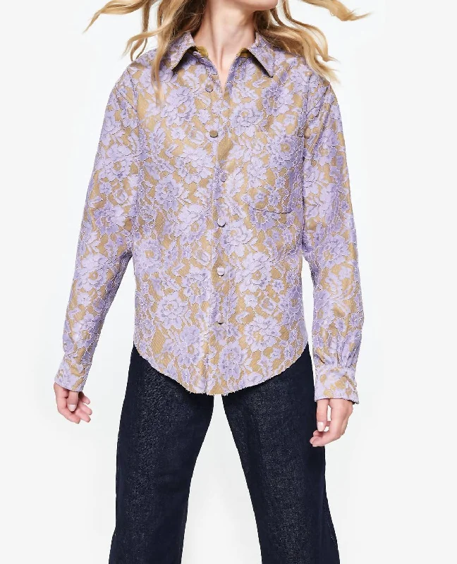 Anders Lace Shirt In Amethyst Flash Sale, Don't Miss