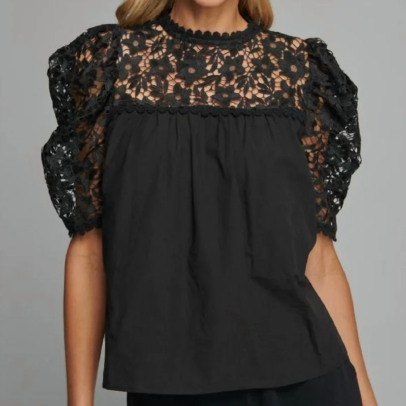 April Blouse In Black Feminine Soft - Hued Styles