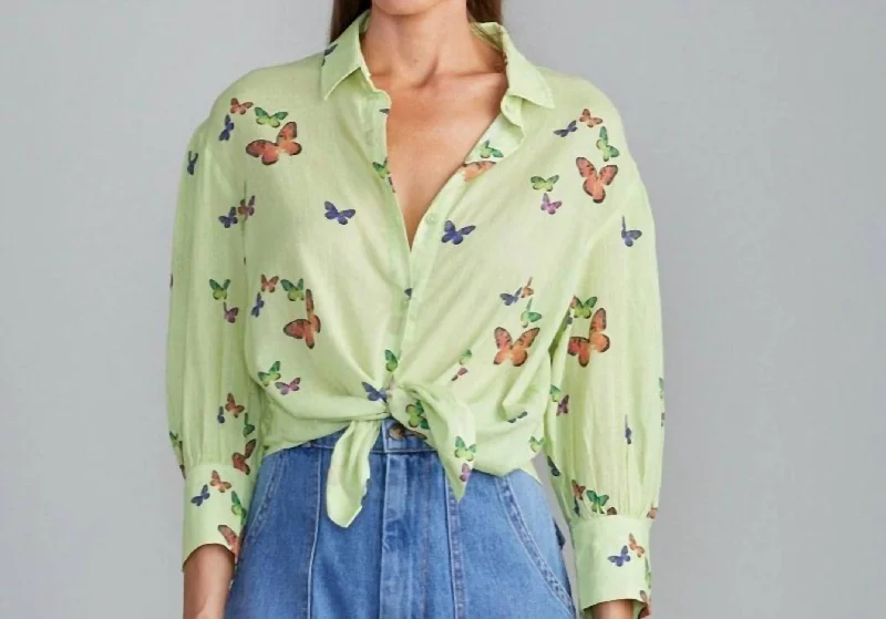 Arbus Top In Flutter Butterfly Print Exclusive Discounts