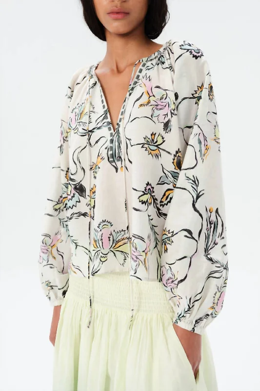 Arce Mila Blouse In Magnolia Bloom Floral Style