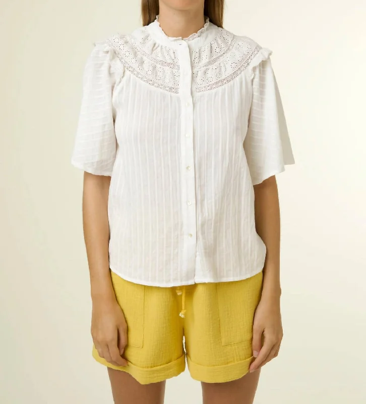 Aude Shirt In Blanc Trend Forward Women's Wear