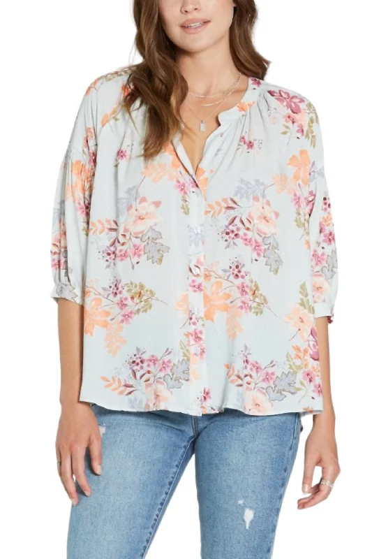 Audrey In Spring Blouse In Bloom Print Your Timeless Wardrobe Awaits