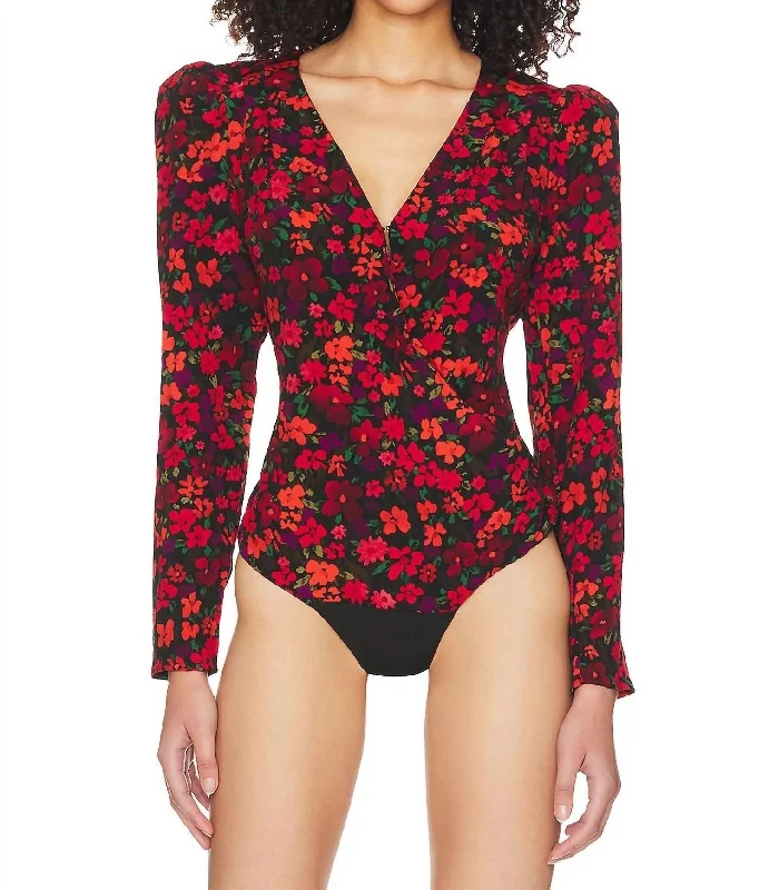 Bartlett Bodysuit In Red Orange Fashion Forward