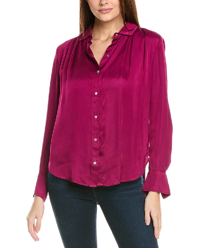 Bella Dahl Pleated Button Down Shirt Exclusive Sale