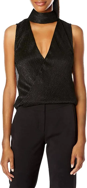 Blair Crossover Top In Metallic Black Buy More, Save More