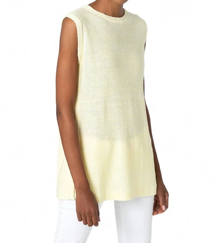 Boatneck Tank Top In Lemon Twist Mega Sales