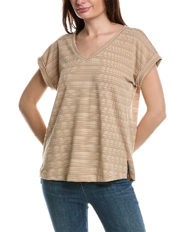 Bobeau V-Neck Pleat Back Top Limited Styles