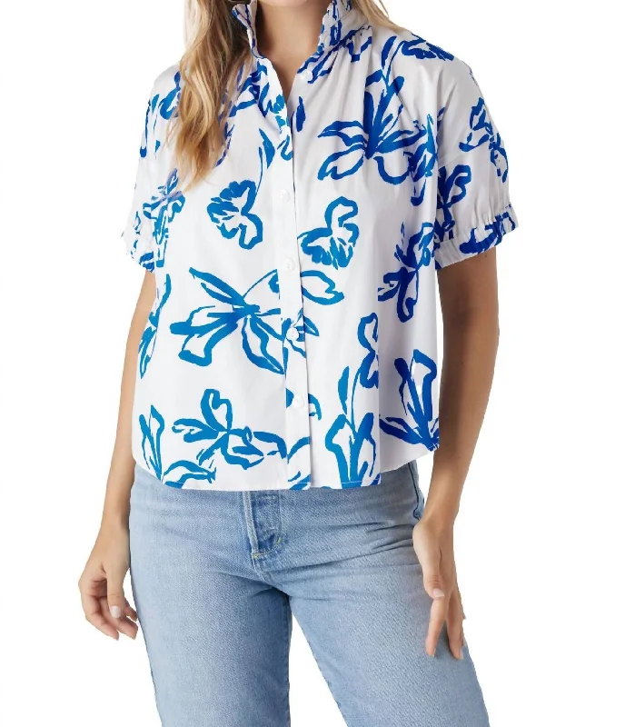 Burch Britt Top In Park Floral White Seasonal Trends