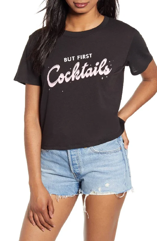 But First, Cocktails Tee In Black Trend Alert