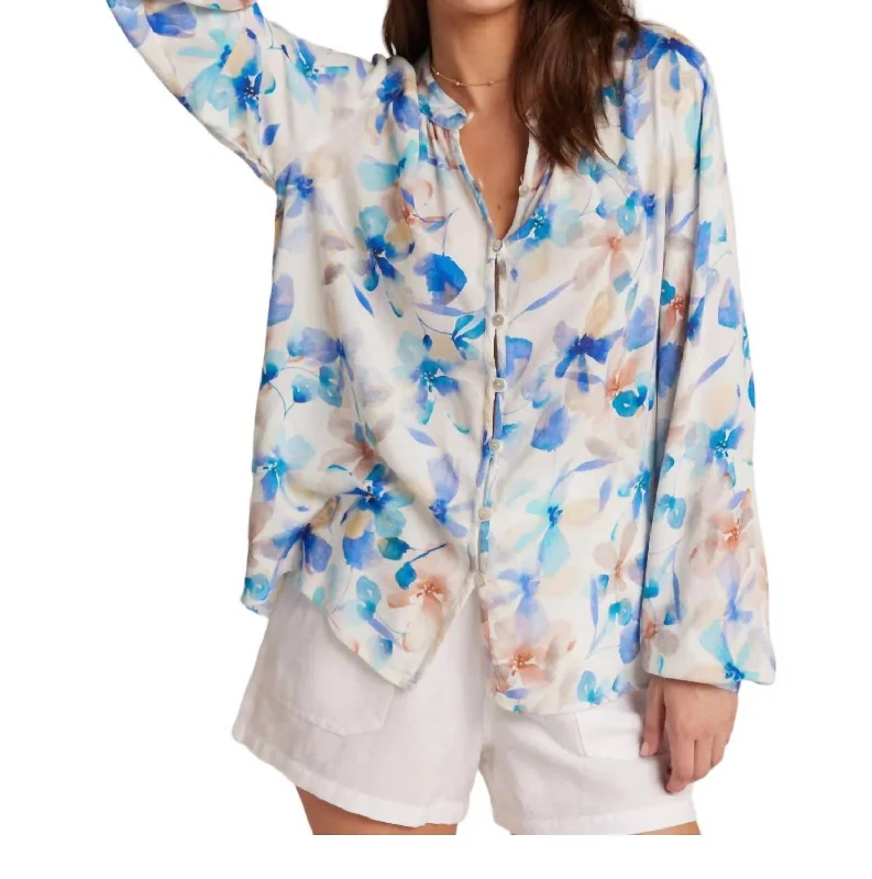 Button Loop Front Shirt In Malibu Floral Print Break Fashion Norms