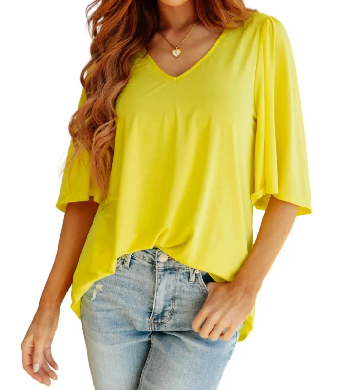 Cali Blouse In Neon Yellow Trendy Street Style Attire