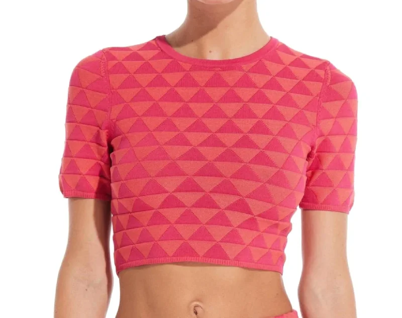 Cara Top In Berry & Coral Pastel Styles