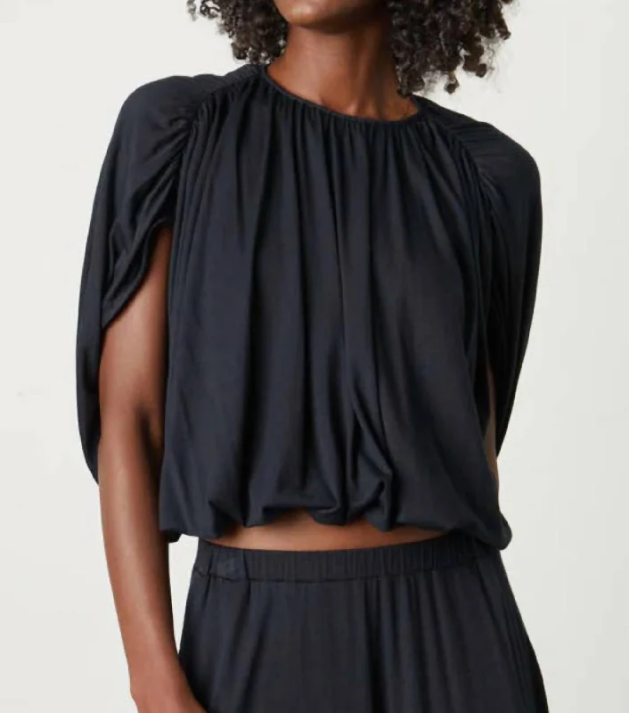 Carmen Top In Black Dreamy Draping