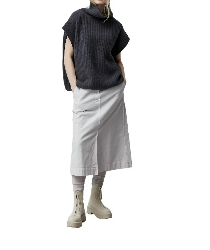 Cashmere Turtleneck Vest In Graphite/greige Urban Femme Streetwear