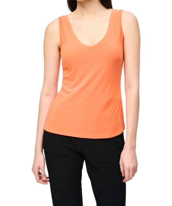 Classic V-Neck Camisole In Mandarin Trend Forward Threads