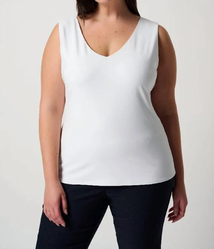 Classic Vneck Cami In Vanilla Winter Warm - Up Sale