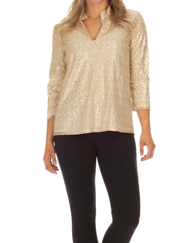 Claudia Tunic In Gold Sequins Wardrobe Upgrade