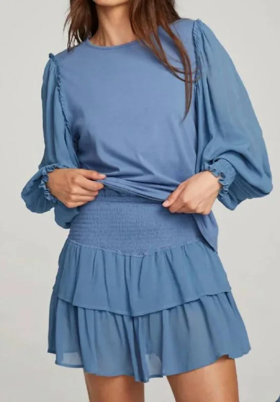 Clyde Blouse In Vintage Blue Innovate Your Wardrobe