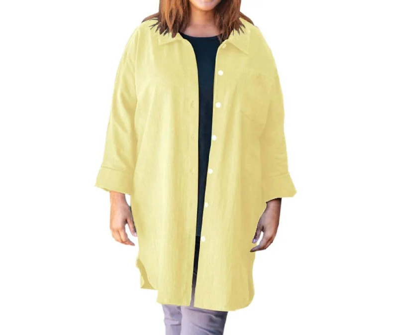 Cotton Collar Long Sleeve Kendall Shirt - Plus In Lemonade Your Timeless Wardrobe Awaits