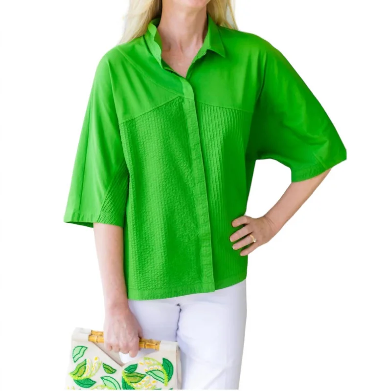 Cotton Jersey Overshirt In Grass Green Unleash Your Trend Driven Style