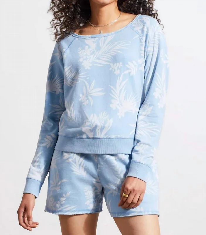 Crew Neck French Terry Top In Tideblue Winter Warm - Up Sale