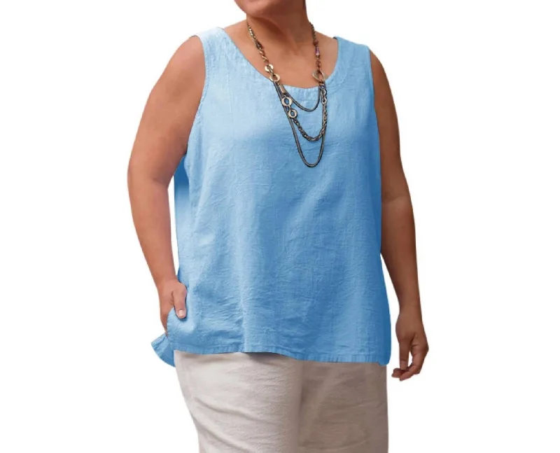 Crinkle Cotton Sleeveless Top - Plus In Vista Signature Style Essentials