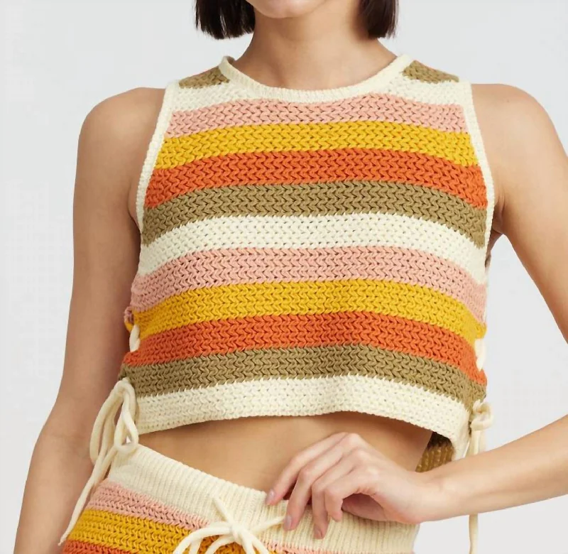 Crochet Knit Crop Top In Multi Color Your Timeless Wardrobe Awaits