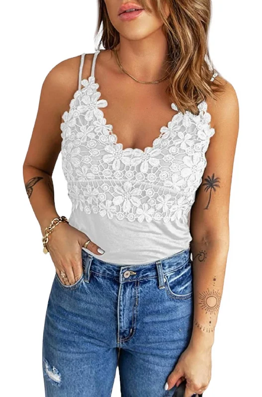 Crochet Lace Tank Top In White Chic Trends For The Fashion Savvy