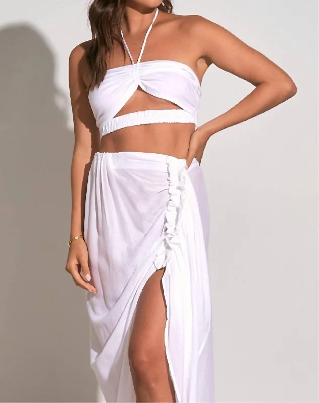 Crop Halter Top In White Fashion For Every Occasion