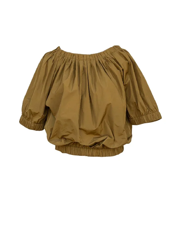 Cropped Blouse In Gold Trendsetter's Closet