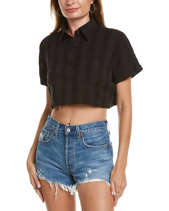 Cropped Cabana Shirt In Blackout Effortless Everyday Wear