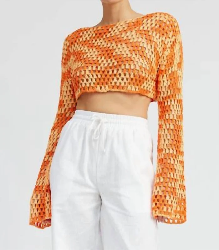 Cropped Crochet Top In Orange Versatile Wardrobe Essentials