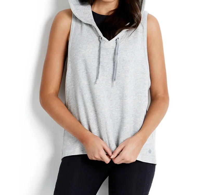 Cross Back Hoodie In Sea Grey Urban Femme Streetwear