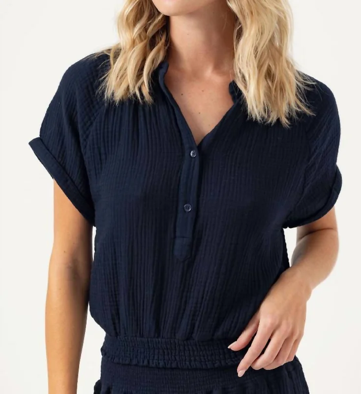 Dari Top In Navy Style Versatile Women's Collection