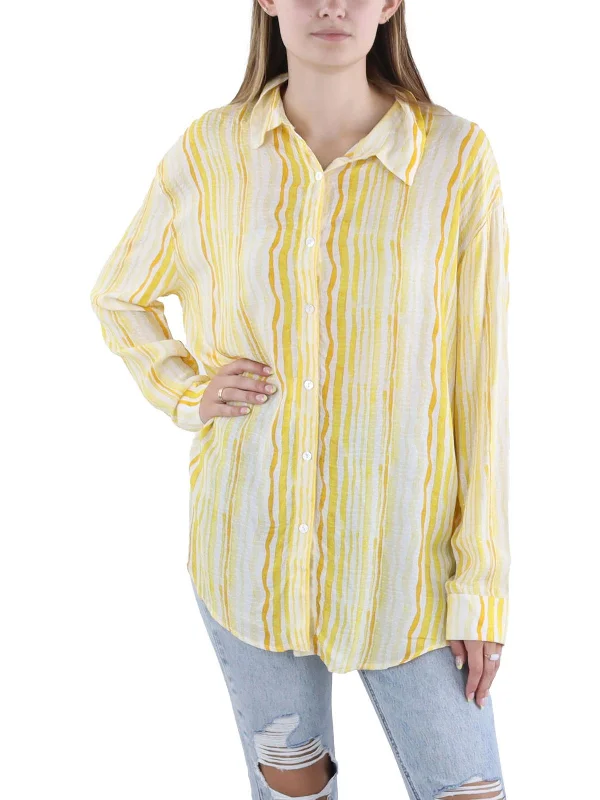 Day IN THE SUN Womens Sunny Long Shirt Button-Down Top Best Sellers