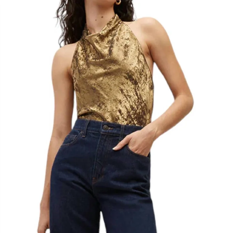 Devonne Lame Top In Gold Fashionista Favorites