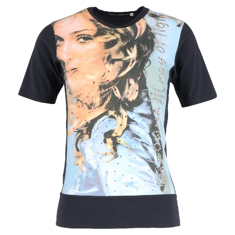 Dolce & Gabbana Iconic S/S 2001 "Madonna Ray Of Light" T-Shirt in Black Cotton Additional Time-Limited Offers