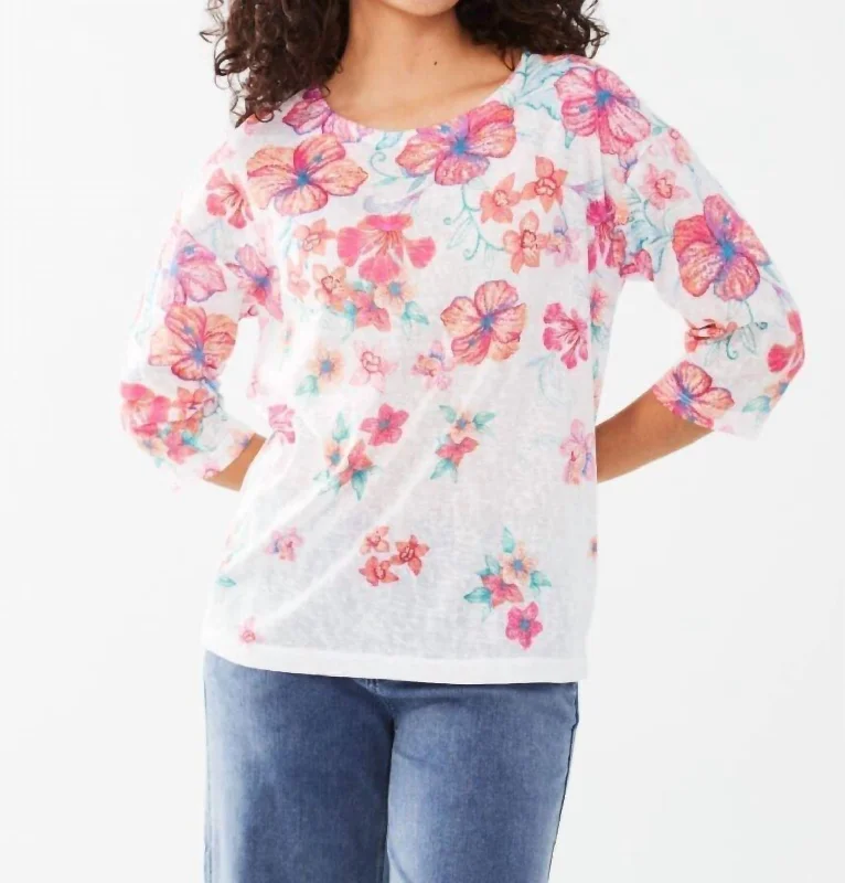 Drop Shoulder Blouse In Tropical Limited - Time Bundle