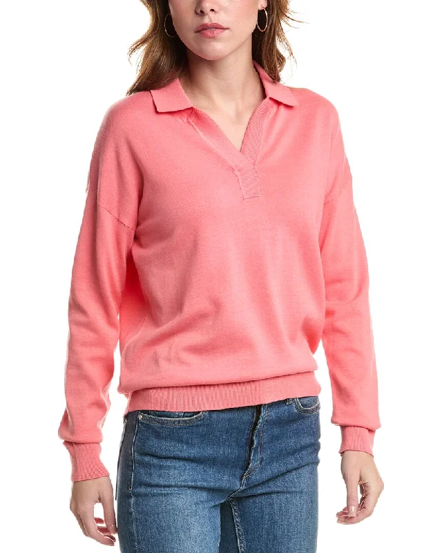 Edinburgh Knitwear Relaxed Polo Sweater Elegant Details