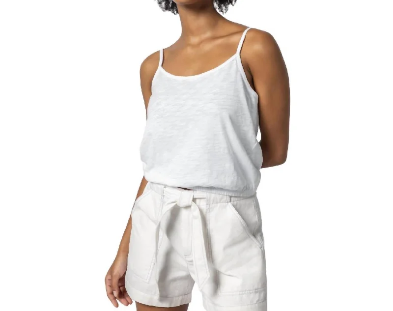 Elastic Hem Camisole In White Spring Fashion