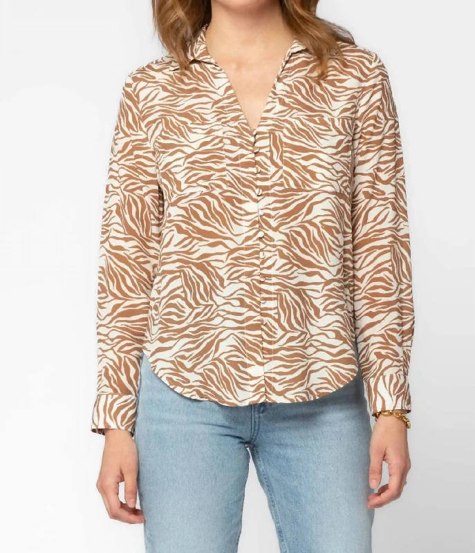 Eleni Shirt In Ecru Zebra Top Deals