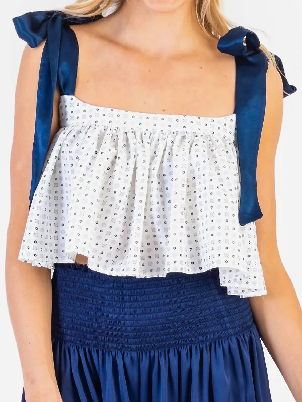 Eliza Top In Blue Tile Exclusive Discount