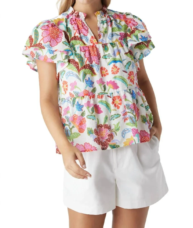 Elodie Top In Botanical Season Transition Versatile Wear Clearance